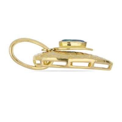 BUY NATURAL SWISS BLUE TOPAZ SINGLE STONE FASHION PENDANT